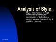 Analysis of Style PowerPoint PPT Presentation