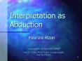 Interpretation as Abduction PowerPoint PPT Presentation