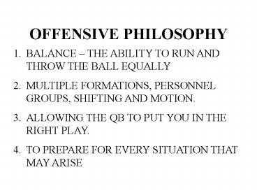 OFFENSIVE PHILOSOPHY