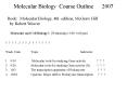 Molecular Biology Course Outline   2007 PowerPoint PPT Presentation