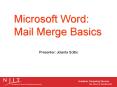 Microsoft Word: Mail Merge Basics PowerPoint PPT Presentation
