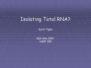 Isolating Total RNA?
