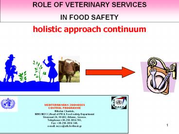 ROLE OF VETERINARY SERVICES
