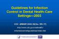 Guidelines for Infection Control in Dental Health-Care Settings PowerPoint PPT Presentation