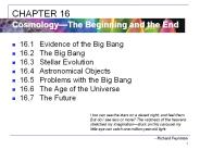 16.1Evidence of the Big Bang