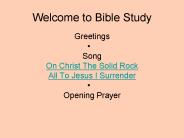 Welcome to Bible Study