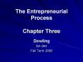 The Entrepreneurial Process  Chapter Three PowerPoint PPT Presentation