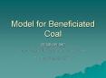 Model for Beneficiated Coal PowerPoint PPT Presentation