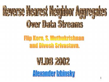 Reverse Nearest Neighbor Aggregates