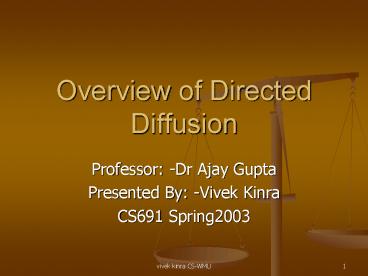Overview of Directed Diffusion