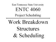 Work Breakdown Structures