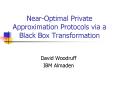 Near-Optimal Private Approximation Protocols via a Black Box Transformation PowerPoint PPT Presentation