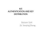 8.5 AUTHENTICATION AND KEY DISTRIBUTION