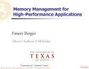 Memory Management for High-Performance Applications