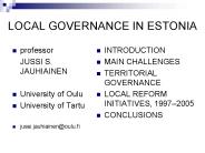 LOCAL GOVERNANCE IN ESTONIA