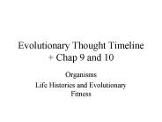 Evolutionary Thought Timeline   Chap 9 and 10