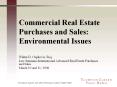 Commercial Real Estate Purchases and Sales: Environmental Issues PowerPoint PPT Presentation