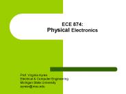 ECE 874: Physical Electronics