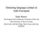 Detecting language contact in Indo-European