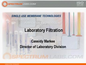 Laboratory Filtration
