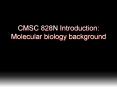 CMSC 828N Introduction: Molecular biology background PowerPoint PPT Presentation