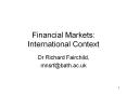 Financial Markets: International Context PowerPoint PPT Presentation