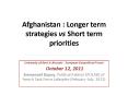 Afghanistan : Longer term strategies vs Short term priorities PowerPoint PPT Presentation