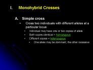 Monohybrid Crosses