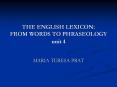 THE ENGLISH LEXICON: FROM WORDS TO PHRASEOLOGY unit 4 PowerPoint PPT Presentation