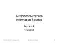 INFS3100/INFS7909 Information Science PowerPoint PPT Presentation