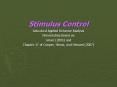 Stimulus Control PowerPoint PPT Presentation