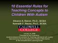 10 Essential Rules for Teaching Concepts to Children With Autism  Sharon A. Reeve, Ph.D., BCBA Kenneth F. Reeve, Ph.D., BCBA PowerPoint PPT Presentation