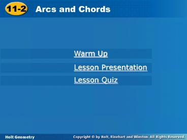 Arcs and Chords