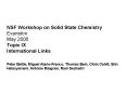 NSF Workshop on Solid State Chemistry Evanston May 2006 Topic IX International Links  Peter Battle, Miguel Alario-Franco, Thomas Bein, Chris Cahill, Shiv Halasyamani, Antoine Maignan, Ram Seshadri PowerPoint PPT Presentation