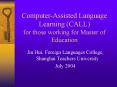 Computer-Assisted Language Learning (CALL) for those working for Master of Education PowerPoint PPT Presentation