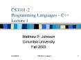CS3101-2 Programming Languages  PowerPoint PPT Presentation