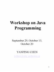 Workshop on Java Programming