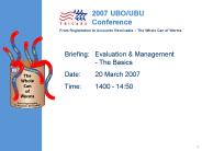Briefing:  Evaluation