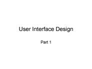 User Interface Design