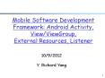 Mobile Software Development Framework: Android Activity, View/ViewGroup, External Resources, Listener PowerPoint PPT Presentation