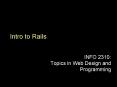 Intro to Rails PowerPoint PPT Presentation