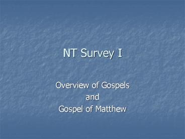 NT Survey I