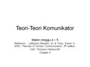Teori-Teori Komunikator
