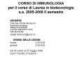 CORSO DI IMMUNOLOGIA per il corso di Laurea in biotecnologie a.a. 2005-2006 II semestre PowerPoint PPT Presentation