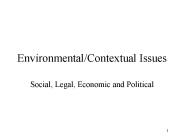 Environmental/Contextual Issues