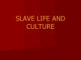 SLAVE LIFE AND CULTURE PowerPoint PPT Presentation