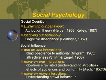 Social Psychology