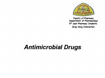 Antimicrobial Drugs