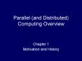 Parallel (and Distributed) Computing Overview PowerPoint PPT Presentation