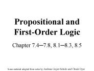 Propositional and First-Order Logic